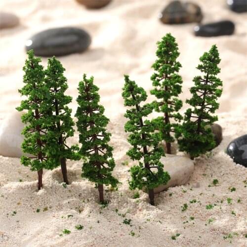 10Pcs 9cm Green Model Pine Trees Garden Street Train Railway Scenery Layout Scenery Landscape Scale Artificial Decoration Plants