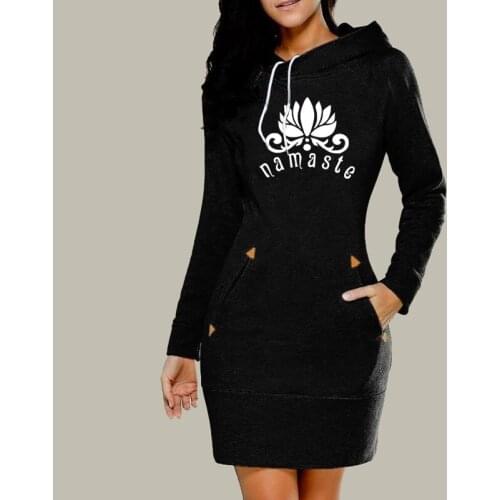 NAMASTE Lotus Flower Print Women Hoodie Cotton Casual Funny Top Hipster Tumblr Drop Ship Street Clothes