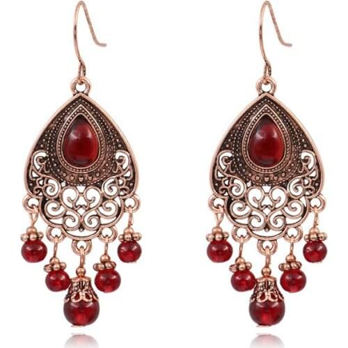 Red Statement Vintage Women Accessories Bohemia Fancy Fall Dangle Earring Lot Drop macrame Earrings Boho Jewerlly For Women
