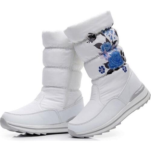 Mid-calf Snow Boots Women Waterproof Winter Shoes Platform Rubber Boots Plush FemaleS hoes Ladies Wedge Fur Botas Mujer Invierno