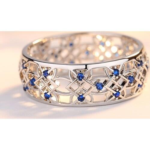 Womens Cubic Zirconia Ring Hollow Four Color Ring Womens Engagement Ring Womens Jewelry Fashion Popular Party Accessories