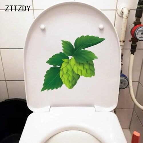 ZTTZDY 25.7×22.4CM Lovely Green Plants Kids Room Wall Decoration Fashion Toilet WC Stickers T6-0225