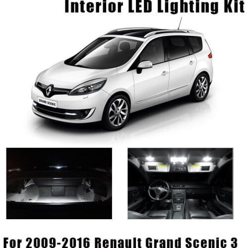 20pcs Canbus No Error Car LED Bulbs Interior Reading Dome Map Trunk Door Light Kit For 2009-2016 Renault Grand Scenic III 3 MK3