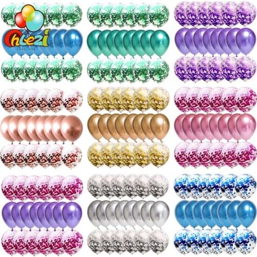 20pcs Metal Confetti Balloons Wedding Latex Helium Ballons Baby Show Happy Birthday Party Decorations For Kids Adult Globos