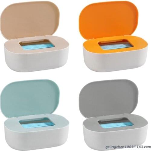 P8DE 4 Colors to Choose Convenient Storage Box Contains 40 Masks at Most Can Put Napkin Plastic Bags Disposable Gloves Inside