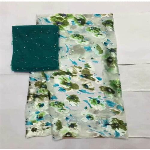 5+2 Yards/Set African soft silk fabric for garment neat embroidery on the material with swiss voile lace tissu.L11181