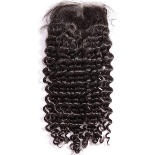 5*5 Silk Base Lace Closure Curly Silk Top Human Hair Closure Deep Wave Brazilian Remy Human Hair Extensions with Baby Hair