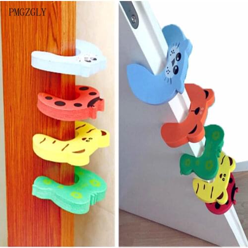5Pcs/Lot Baby Newborn Care Child Lock Protection From Children Protection Baby Safety Cute Animal Security Card Door Stopper