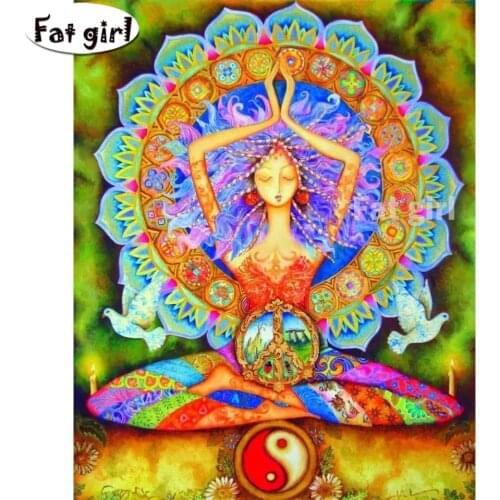 5D Diamond Painting Full Round Square Fantasy Art Buddha Statue Picture Rhinestones Diamond Embroidery Cross Stitch Tai Chi Icon