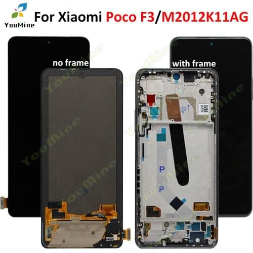 6.67 Super Amoled For Xiaomi Poco F3 M2012K11AG LCD Display Screen Frame+Touch Screen Panel Digitizer For Pocophone F3 Display