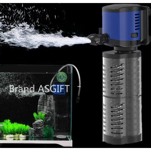 220V Silent Aquarium Filter Pump Sunsun Submersible Fish Tank Water Filter Oxygen Maker Sponge Filter Air Pump 5/14/20/35W