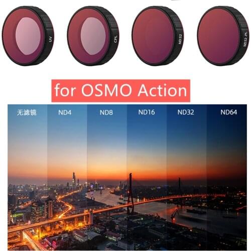 For OSMO Action CPL UV ND 4 8 16 32 Lens Filter ND4-PL ND8-PL ND16-PL ND32-PL Filters Set for DJI Osmo Action Camera Accessories