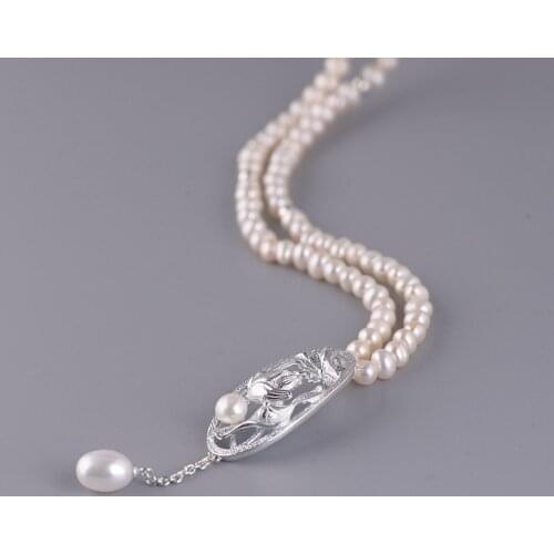 Женские ожерелья из жемчуга FNJ China At AliExpress