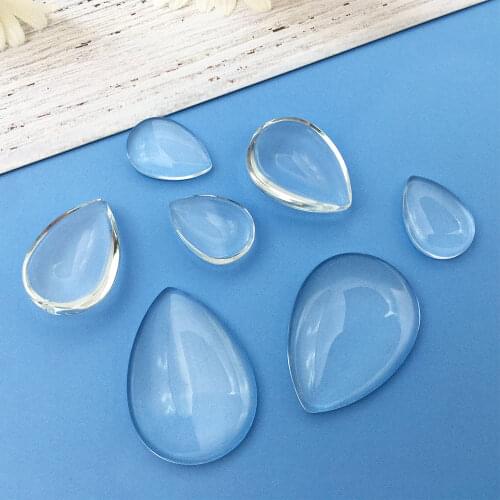 Teardrop Clear Glass Cabochon Spacers DIY Jewelry Finding18x25mm Handmade Charms Necklace Bracelet Creative Pendant Accessories