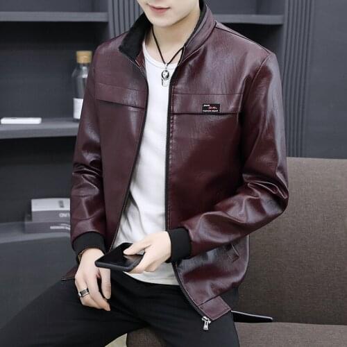 Mens Bomber Jackets Fashion Men Faux Leather Coat Zipper Overcoat Motor Jacket Motorcycle Bikers Punk Man Brand Top Colthing