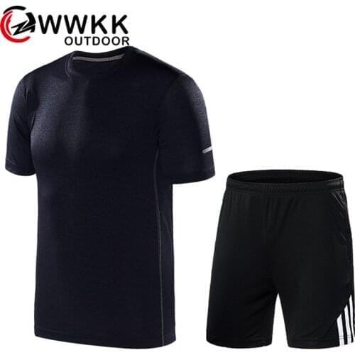 Mens Quick-drying Sports Suit Standard Black Striped Shorts T-shirt Cool Cationic Fabric Stretch Shorts Side Zip PocketNightrun