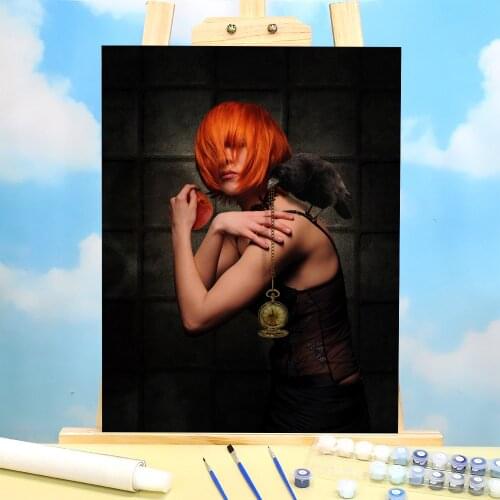 Woman Girl Painting By Numbers Kit Acrylic Paints 40*50 Canvas Painting Loft Wall Picture Crafts For Handicraft