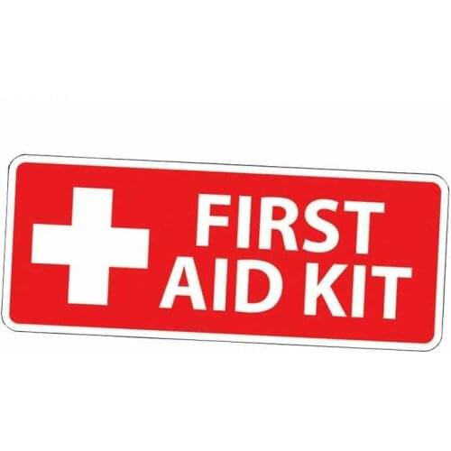 Hot Car Sticker RED First Aid Kit Emergency Safety Alert Graphic Accessories Vinyl Car Styling Cover Motorcycl PVC 13cm X 6cm
