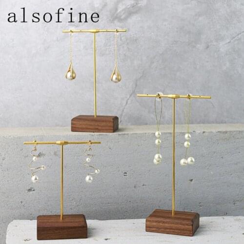 New Arrival Type T Black Walnut Metal Necklace Stand Jewelry Display Stand Show Props Earrings Necklace Bracelet Jewelry Stand