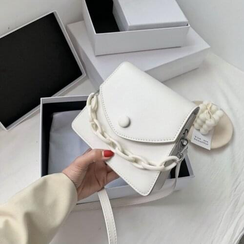 Solid Color Women Bag Chain Small PU Leather Crossbody Bags for Women 2021 Summer Shoulder Cross Body Bag Ladies Handbags
