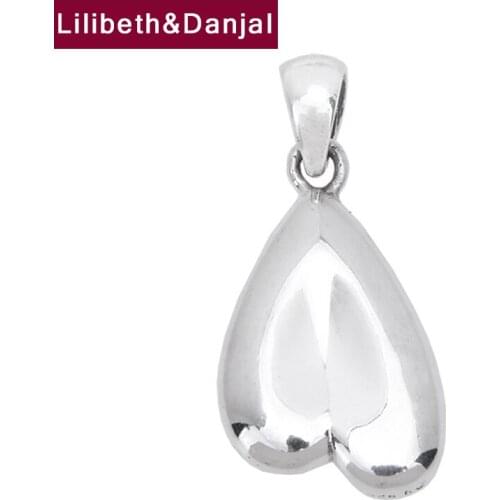 Couples Heart Shaped Necklace Pendant Real 925 Sterling Silver Fashion Vintage Fine Jewelry Women Men 2021 New Free Shipping P26