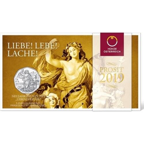 Austria 2019 Life Fun 5 Euro Commemorative Silver Coin Official Card Unc 100% Original Coins Real Euro Coin