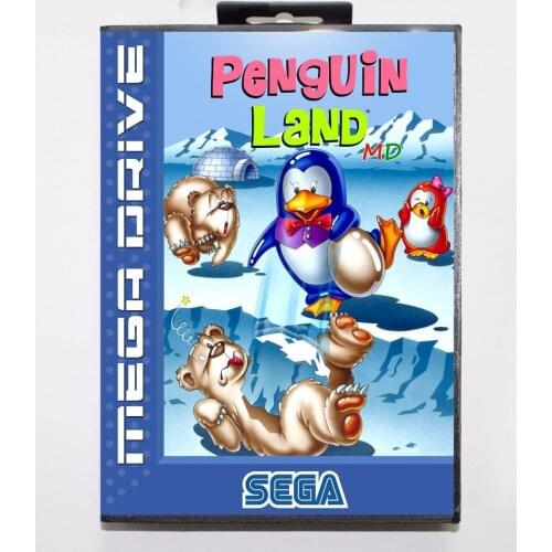 Penguin Land 16 bit MD Game Card With Retail Box For Sega Megadrive/Genesis