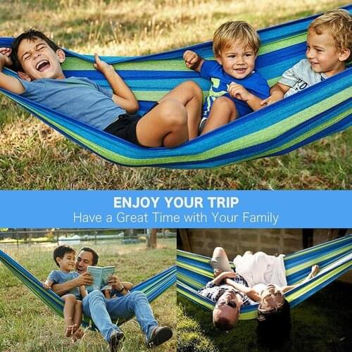280x80cm Portable Hammock Outdoor Garden Hammock Hanging Bed For Travel Camping Hiking Swing Canvas Stripe Hammock Red