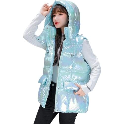 Lingwave Winter Sleeveless Down Cotton Waistcoat Women Autumn Short Fashion Loose Casual Stand Collar Thicken Warm Vest Jacket