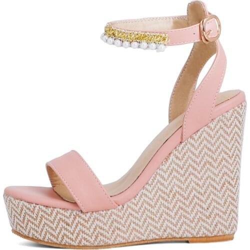 Summer Sandals For Women Fashion Wedge Heels Gladiator Sandals Platform Luxury Crystal Party Shoes Female Flip Flops Large Size