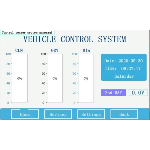 Vehicle touch screen control system (RV, RV, caravan, trailer, truck, etc.) three-way water level