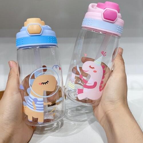 Sport Bottle 450ml Kids Water Bottle with Straw Children Water Drinking Pot for Water Bottles Plastic Portable Bottle