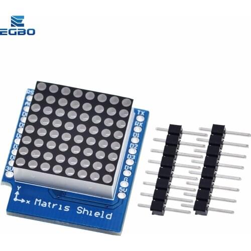 1PCS EGBO Matrix LED Shield V1.0.0 For WEMOS D1 Mini Digital Signal Output Controller Module 8 X 8 Dot Board Control