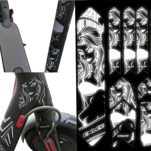 ENLEE 3D Reflective Sticker Bicycle Frame Stickers Wear-Resistant Repeat Paste Bike frame decals bicycle accessories