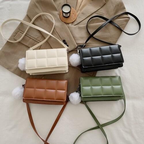 Retro Lattice Pattern Crossbody Handbag Simple Women Solid Color PU Leather Shoulder Envelope Bags Portable Street Travel Clutch