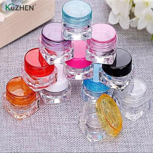 10pcs 3g Beauty Plastic Refillable Bottles Cream Jar Cosmetic Container Empty Eyeshadow Makeup Face Cream Lip Balm Pot