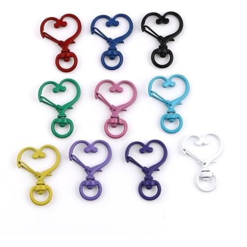 10pcs Colorful Zinc Alloy Heart Keychain Enamel Star Keyring For DIY Key Ring Jewelry Making Handmade Keys Chains Finding