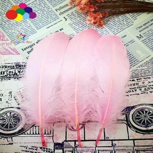 100 Pcs pink Goose Feathers Dyed 15-20 Cm/6-8 Inch Diy Stage Props Decor Headress Carnival Costume crafts