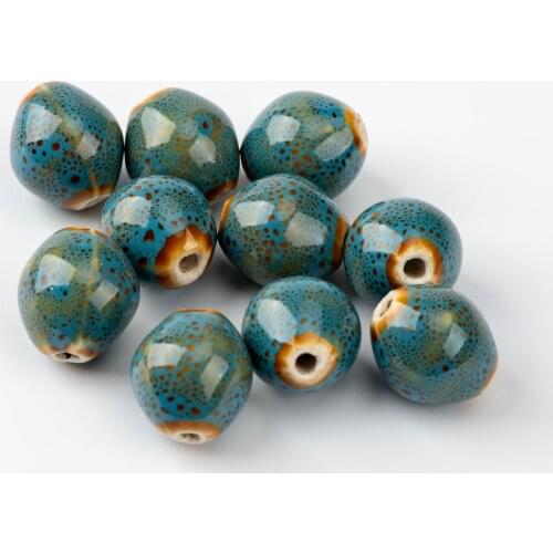 15# 20pcs Oval Shape unique Ceramic beads not silicone not wooden Specail Ceramic Beads #A331B