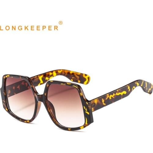 2020 Fashion Oversized Sunglasses Women Men Vintage Cool Big Glasses Female Leopard Sun Glasses Street Style Gafas de sol UV400