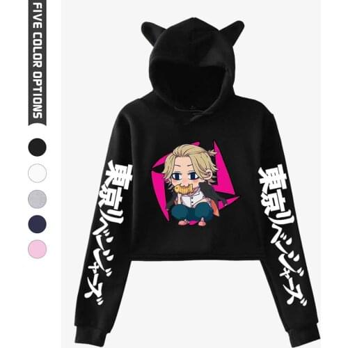2021 Tokyo Revengers Women Sexy Crop Top Japan Anime Hoodie Sweatshirt Teenager Girls Cosplay Costume Harajuku Hip Hop Hoodie