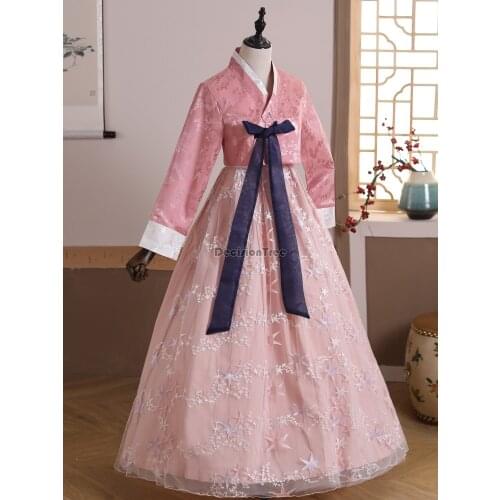 2021 traditional korean clothing for women court national costume hanbok stage dance dress korea wedding oriantal dance dress