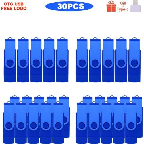 30pcs/lot Rotated Micro usb OTG Flash drive pendrive 128GB 32GB 16GB 64GB USB Flash Drive for android phone tablet PC notebook