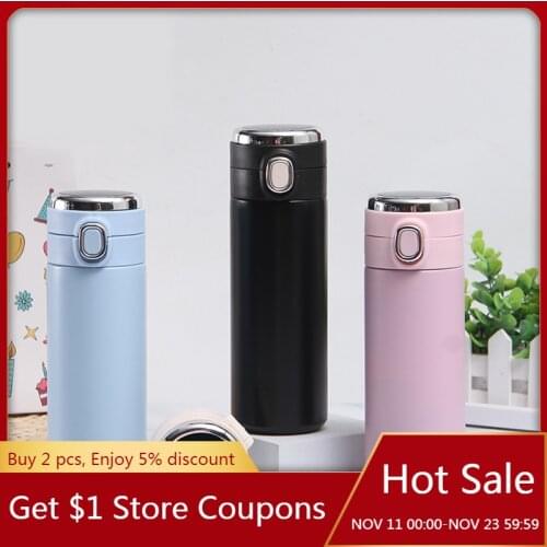 320ML/420ML Thermos Cup Smart Vacuum Cup Digital Display Stainless Steel Children Water Cup Bouncing Thermal Water Cup Wholesale