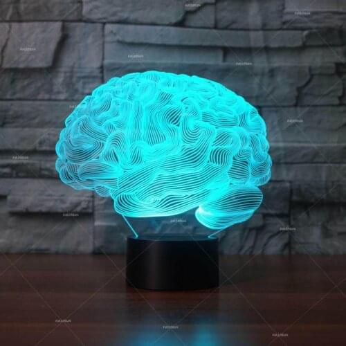 Brain Modeling 3d Desk Lamp Acrylic Led Bedside Nightlight Creative Electronic Products Table Lamp For Bedroom