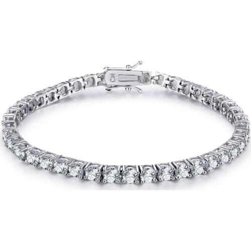 4mm/Piece Roman Bracelet 18K Gold Plated Jewelry Tennis Bracelet Women Zircon Female 7 inches with Box