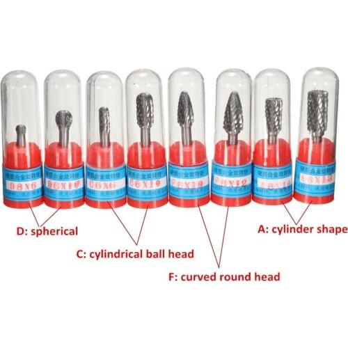 8pcs Tungsten Carbide Burr Bit 1/4 Inch 6mm Rotary Cutter Files CNC Engraving Set Double Rotary