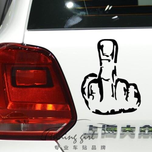 Car Stickers Erect Middle Finger Funny Creative Decals Auto Tuning Styling Vinyls 19x15cm D10