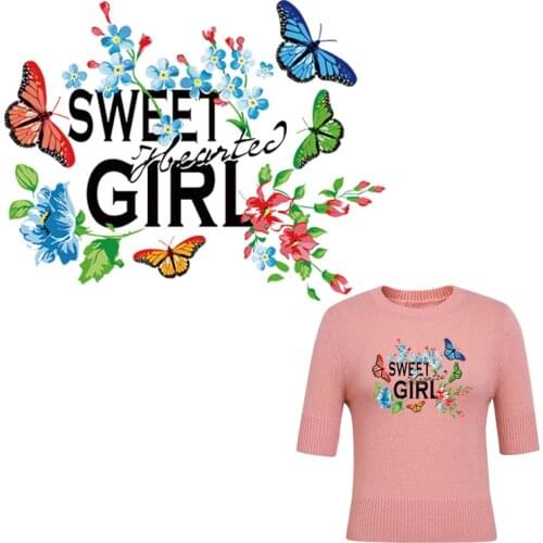 Butterfly Applications For Clothes Girl Diy Hoodie Tops Transfer Paper Hot Tear Heat Press Stickers On Clothes Washable