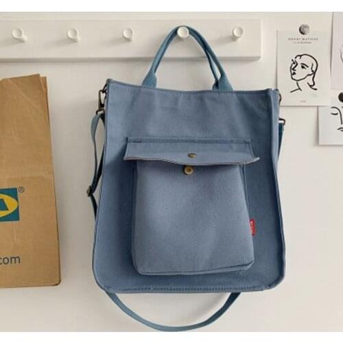 Large Canvas Tote Bag Women Big Capacity Shopping Handbag Simple Lady Shoulder Bag Solid Color Hand bag Reusable Designer Tote